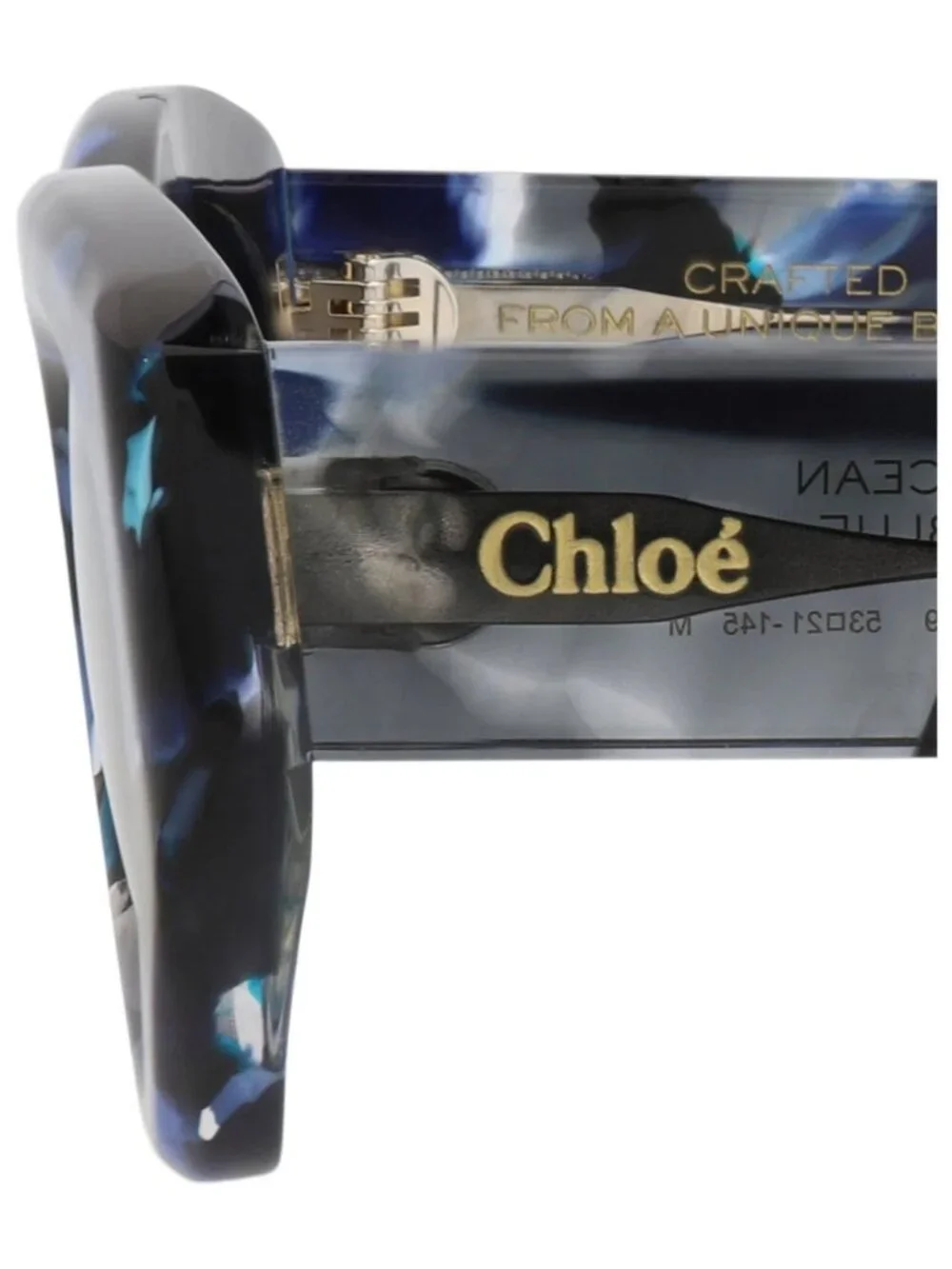 New Chloé Women's Sunglasses Cat Eye Recycled Acetate Frame Blue Blue Grey